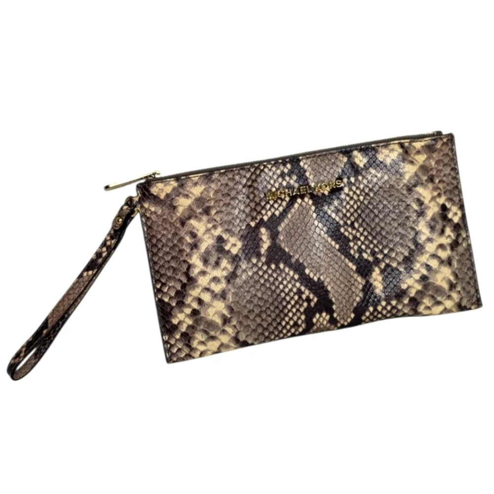 Michael Kors Brown Snake Print Wristle/Clutch